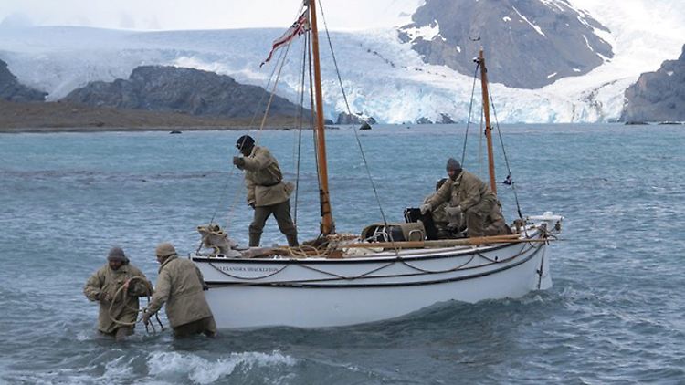 Die Abenteurer bei ihrer Landung an den "South Georgia Islands".