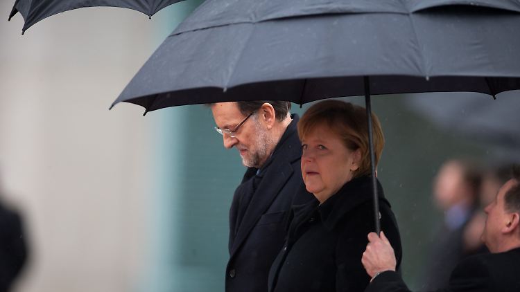 Besuch in Berlin: Rajoy bei der Kanzlerin.