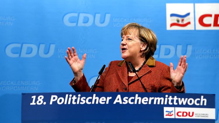 Angela Merkel trat im Mecklenburg-Vorpommerschen Demmin auf.