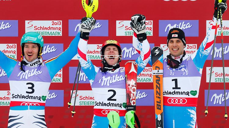 Eingerahmt von zwei Volkshelden: Marcel Hirscher bescherte Österreich zum Abschluss der Heim-WM Gold vor Felix Neureuther und seinem Landsmann Mario Matt.