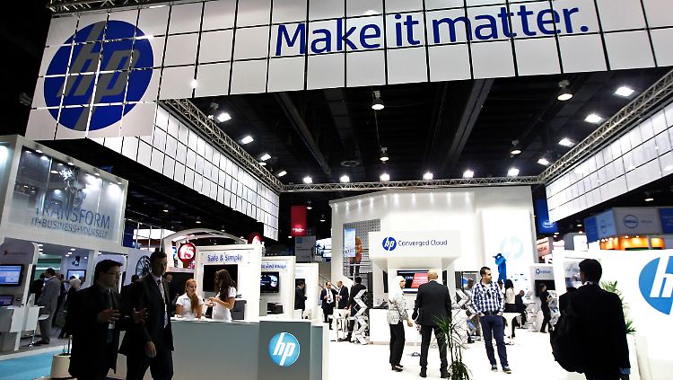 Der Messestand von Hewlett Packard bei der Gulf Information and Technology Exhibition (GITEX) im Dubai World Trade Centre vergangenen Oktober.