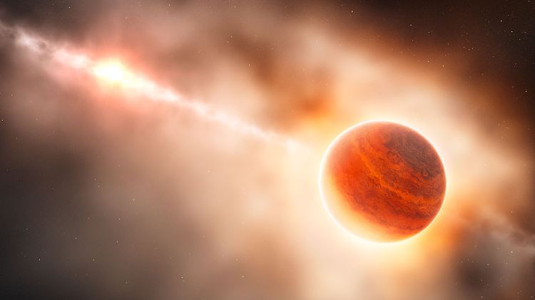 Computergrafik der Eso: Formation eines riesigen Gasplaneten im Staubring um HD 100546.