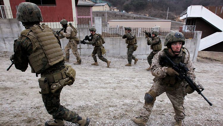 US-Soldaten proben den Straßenkampf.