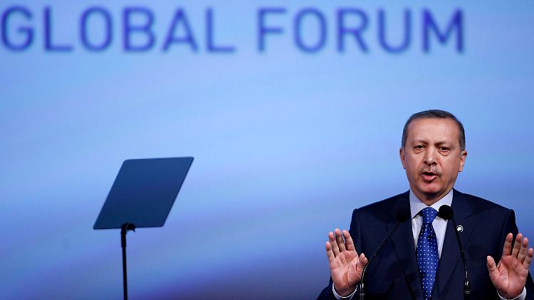 Erdogan bei seiner Rede auf der UN-Veranstaltung.