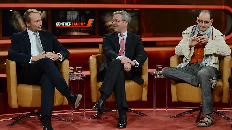 Szene mit Symbolwert: Lindner, Röttgen und der Polit-Freak Ponader im Mai 2012 zu Gast bei Günther Jauch.