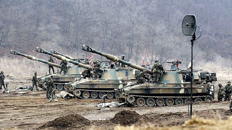 Die Armee Südkoreas ist auf den Ernstfall immer vorbereitet.