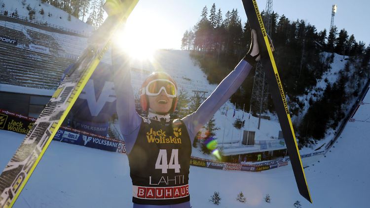 "Jaaaaaa!" Richard Freitag, Sieger in Lahti.