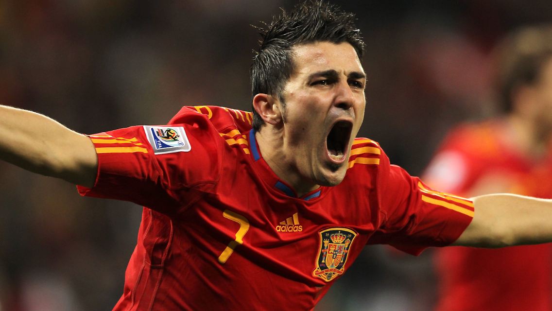 Tor für Spanien: David Villa feiert nach seinem 1:0 im WM-Achtelfinale gegen Portugal.