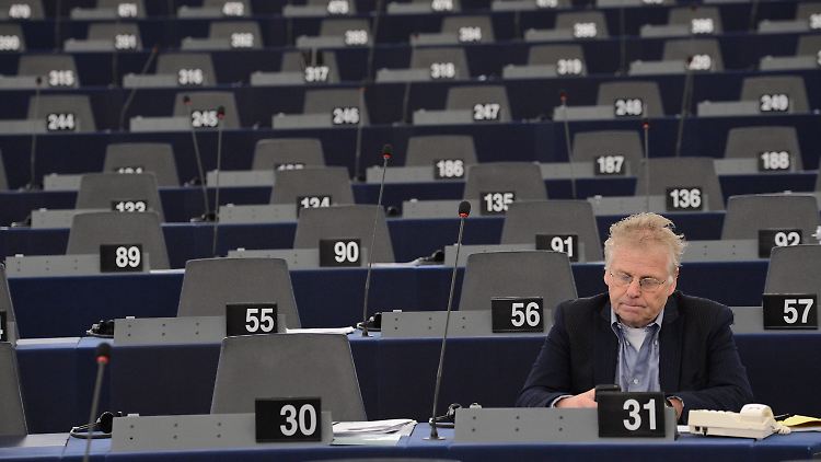 Cohn-Bendit vor einer Sitzung des EU-Parlaments in Straßburg.