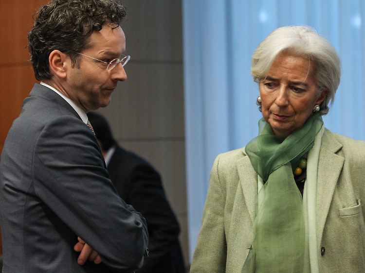 Eurogruppen -Chef Jeroen Dijsselbloem mit IWF-Chefin Christine Lagarde.