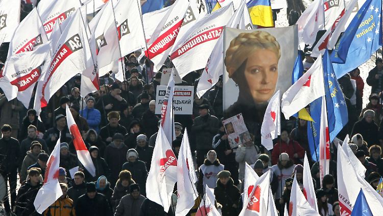 Bereits im Februar gab es Unterstützungs-Kundgebungen für Julia Timoschenko