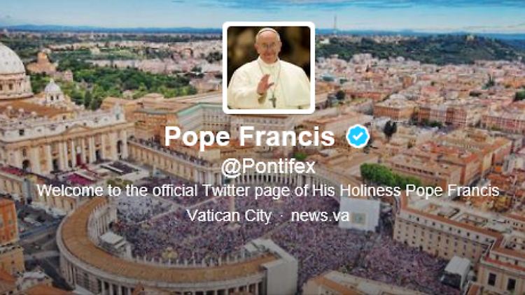 So präsentiert sich Papst Franziskus bei Twitter.
