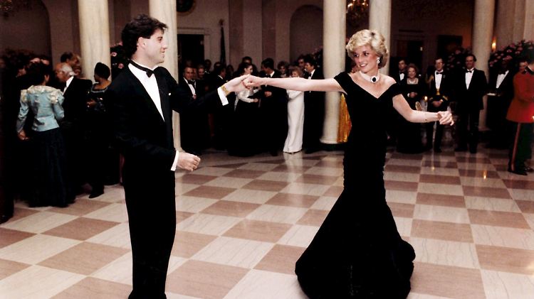John Travolta und Prinzessin Diana am 12. November 1985 im Weißen Haus in Washington.