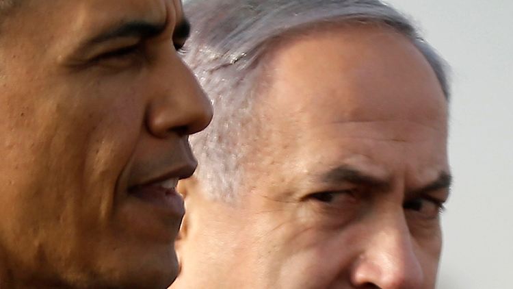 Obama zusammen mit Benjamin Netanjahu in Israel.
