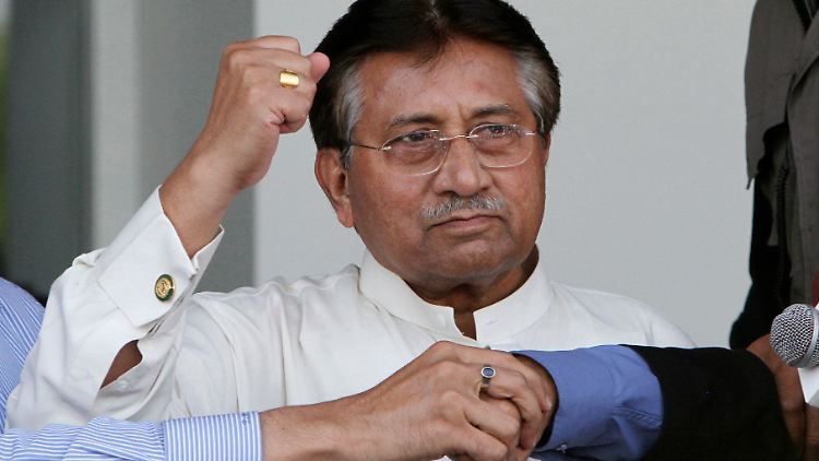 Musharraf nach seiner Ankunft in Pakistan