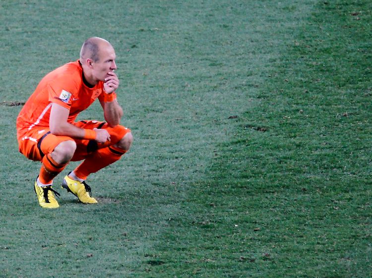 Pechvogel: Arjen Robben hatte die Riesenchance zum 1:0 für die Niederlande, scheiterte aber.