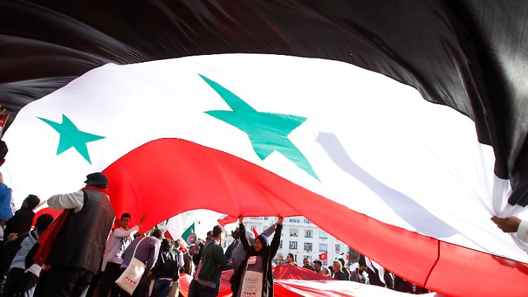 Syrische Demonstranten beim Weltsozialforum in Tunis. Das Treffen findet unter dem Motto "Eine andere Welt ist möglich" statt.