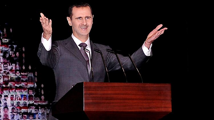 Er sieht aus, als ober jemanden willkommen hieße - doch zumindest die UN-Inspektoren möchte Baschar al-Assad nicht in Syrien empfangen.