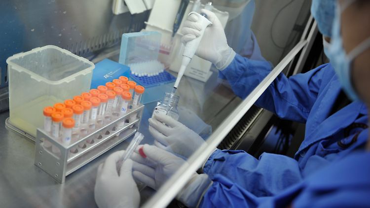Routinepruefung zur H7N9-Virenuntersuchung in einem Labor in Yunnan
