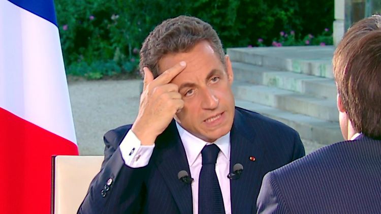 "Verleumdung und Lüge": Sarkozy während des Interviews.