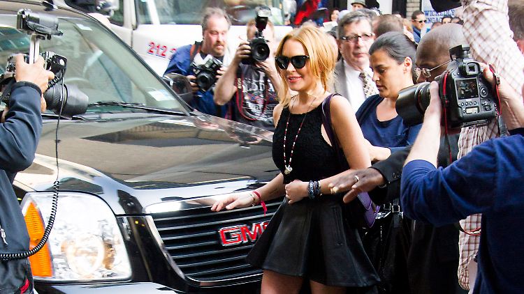 Und immer lächeln: Lohan nach dem Auftritt bei Letterman.