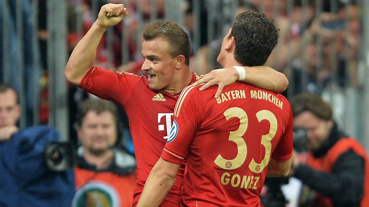 Die beiden Matchwinner der Bayern: Xherdan Shaqiri und Mario Gomez.
