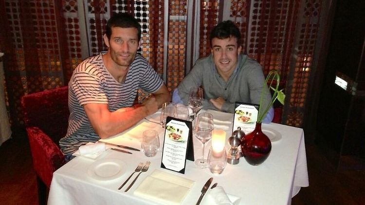"Dinner mit Freunden in Dubai": Fernando Alsonso und Mark Webber.