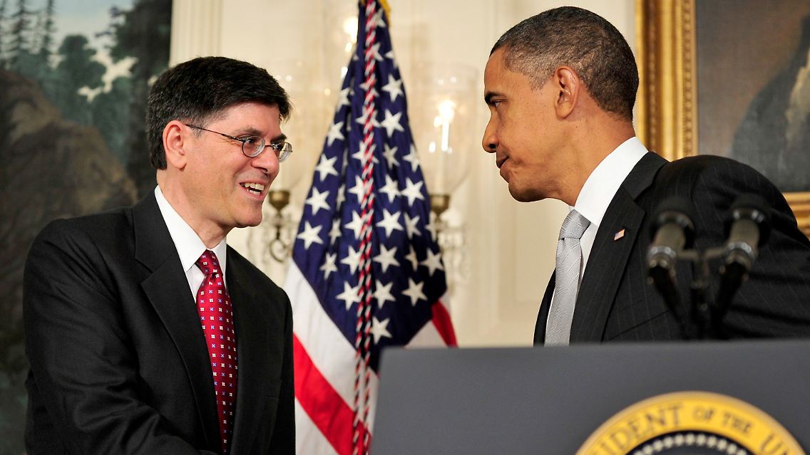Barack Obama mit dem neuen Budgetdirektor Jacob Lew.