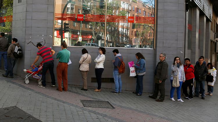 Arbeitslose in Madrid.