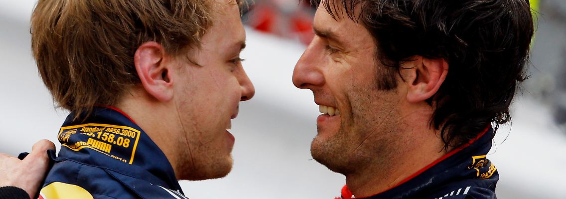 Rivalen der Rennbahn: Sebastian Vettel und Mark Webber.