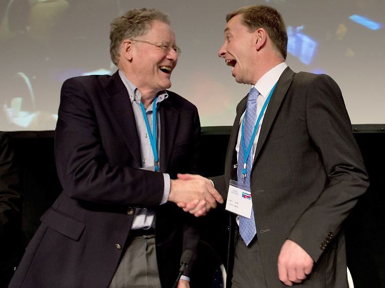 Die derzeitigen Sprecher der Partei Alternative für Deutschland: Konrad Adam (l.) und Bernd Lucke.