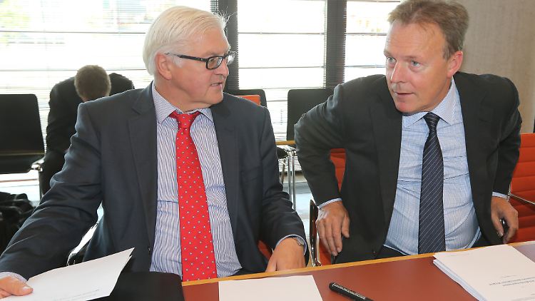 Mögliche Minister unter einem Bundeskanzler Steinbrück: Frank-Walter Steinmeier und Thomas Oppermann.