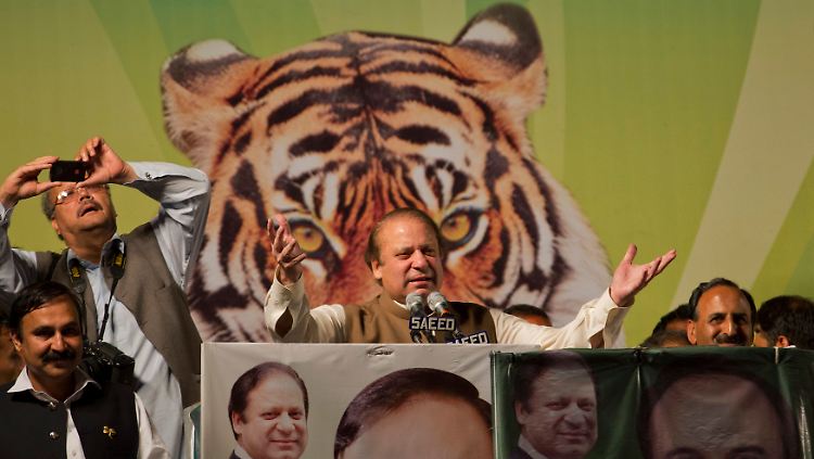 Gut gebrüllt, Tiger: Sharifs Muslim-Liga steht vor einem Erdrutschsieg.