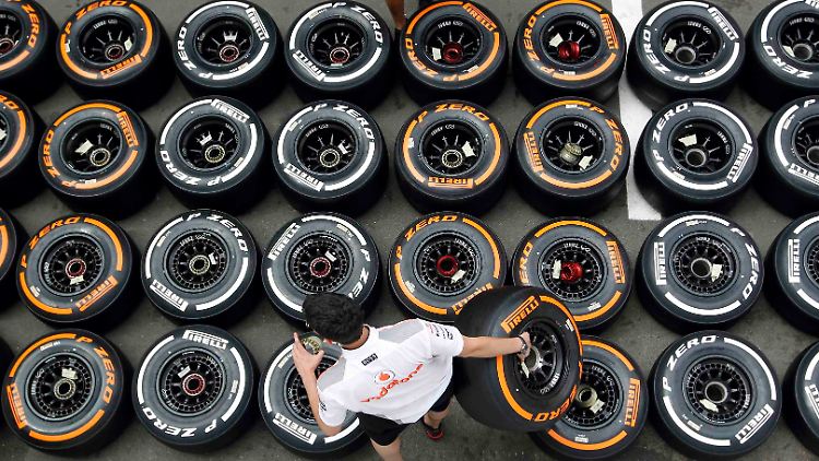 Der Stein des Anstoßes: Die neuen Pirelli-Reifen