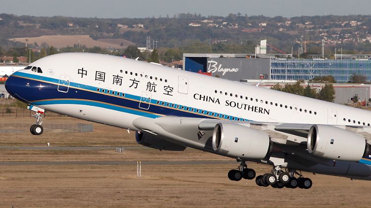 Vereint im Kampf gegen EU-Klimaschutz: Ein Airbus A380 der chinesischen Airline China Southern.