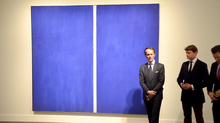 War für knapp 44 Mio. Dollar zu haben: Onement VI von Barnett Newman. Tobias Meyer, Chefauktionator bei Sotheby's, erklärt, weshalb das Bild gut ist.