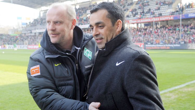 Schaaf und Dutt 2011, Dutt ist gerade Freiburgs Trainer.