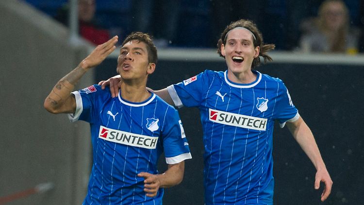 Firmino wird zum Hoffenheimer Relegationshelden: Im Hinspiel trifft er gegen den 1. FC Kaiserslautern doppelt.