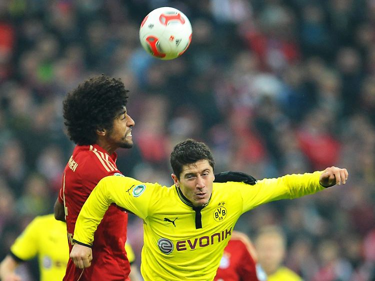 Dante und Robert Lewandowski bei ihrem letzten Aufeinandertreffen Anfang Mai