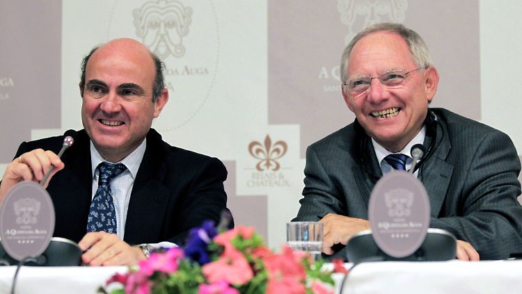 Wolfgang Schäuble und Luis de Guindos bei einem früheren Treffen.