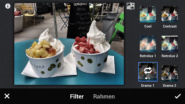In der iOS-App für Google+ stehen für Fotos jetzt zahlreiche Filter und Rahmen zur Verfügung.