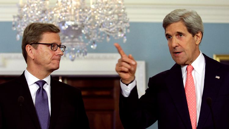 Große Harmonie zwischen Westerwelle (l.) und Kerry.