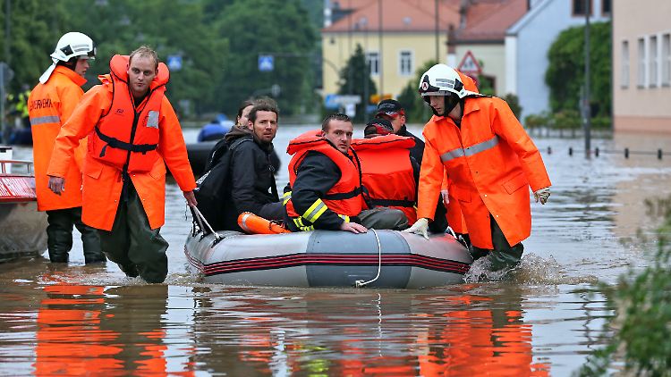Evakuierung in Grimma.
