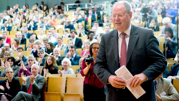 Ungewohnter Auftritt im Hörsaal: SPD-Kanzlerkandidat Peer Steinbrück.