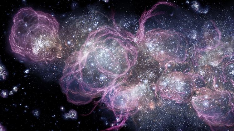 Sterngeburten wenige hundert Millionen Jahre nach dem Urknall. Doch gab es den wirklich? Oder ging unser Universum aus einem anderen hervor?