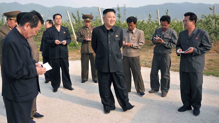 Kin Jong un bei einem der vielen inszenierten Besuchen staatlicher Fabriken: Der junge Diktator scheint wieder etwas friedlicher zu werden.