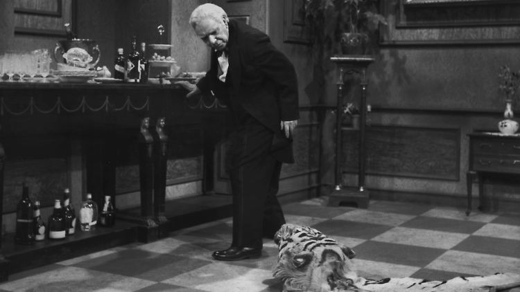 Butler James und das Tigerfell sind sich nicht grün.
