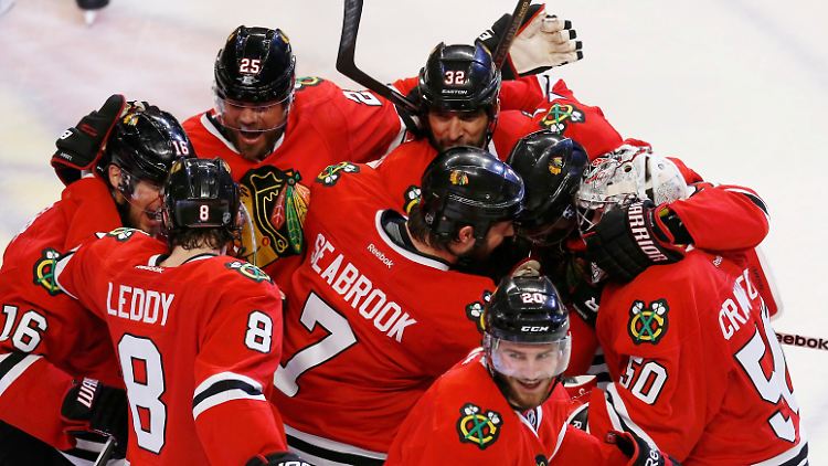 Gut gelaunt: Die Chicago Blackhawks.