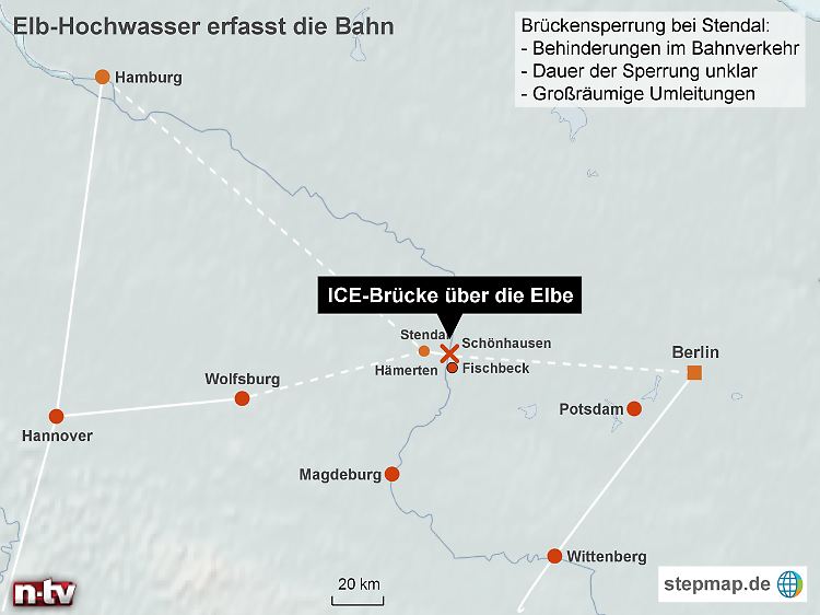 Ein Nadelöhr im deutschen Schienenverkehr: Das Ausmaß der Schäden an der Brücke ist noch nicht abzusehen.