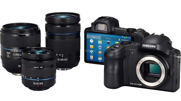 Die Samsung Galaxy NX ist eine spiegellose Systemkamera mit Android-Betriebssystem.